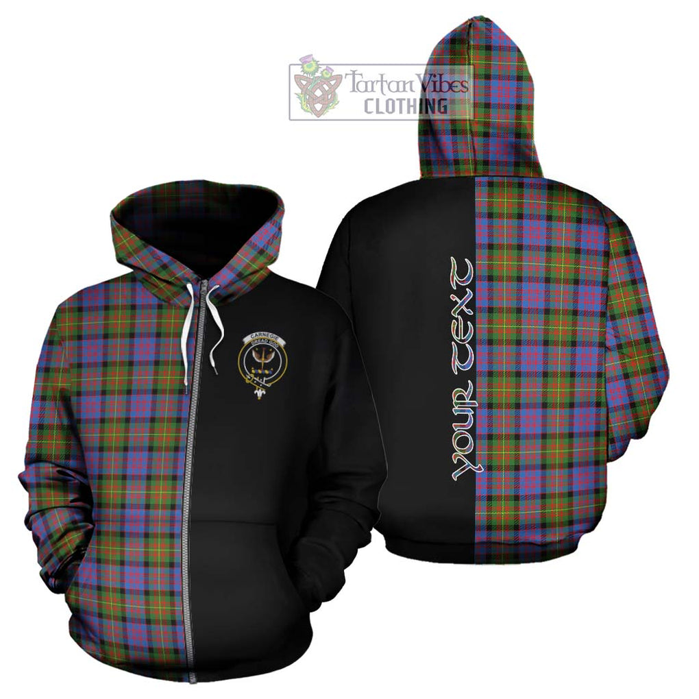 Carnegie Ancient Tartan Hoodie with Family Crest and Half Of Me Style - Tartanvibesclothing Shop