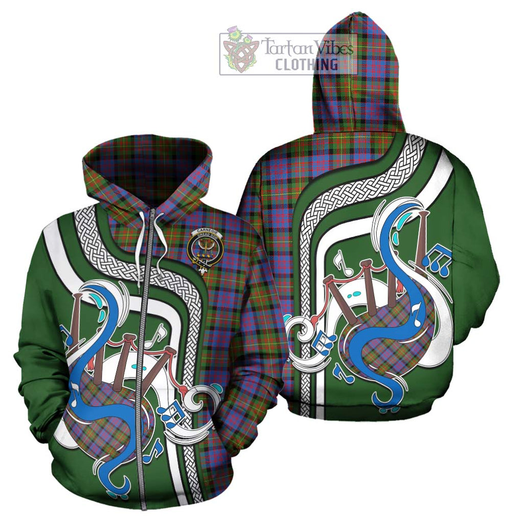 Carnegie Ancient Tartan Hoodie with Epic Bagpipe Style - Tartanvibesclothing Shop