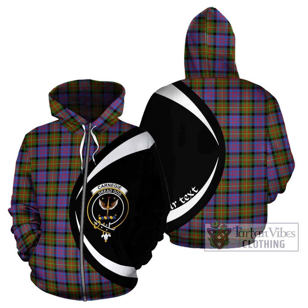 Tartan Vibes Clothing Carnegie Ancient Tartan Hoodie with Family Crest Circle Style