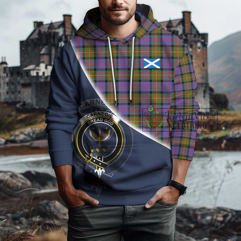 Carnegie Ancient Tartan Hoodie with Personalised National Flag and Family Crest Half Style - Tartanvibesclothing Shop