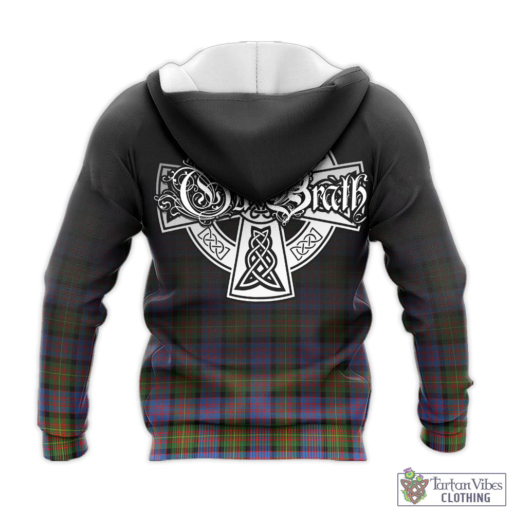 Tartan Vibes Clothing Carnegie Ancient Tartan Knitted Hoodie Featuring Alba Gu Brath Family Crest Celtic Inspired