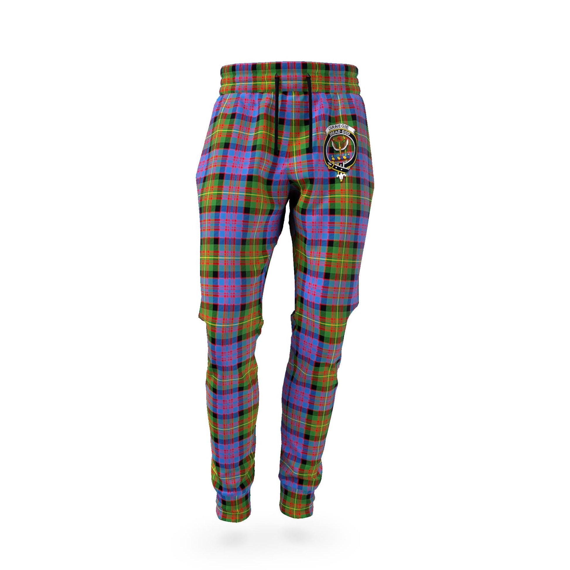 Carnegie Ancient Tartan Joggers Pants with Family Crest - Tartan Vibes Clothing