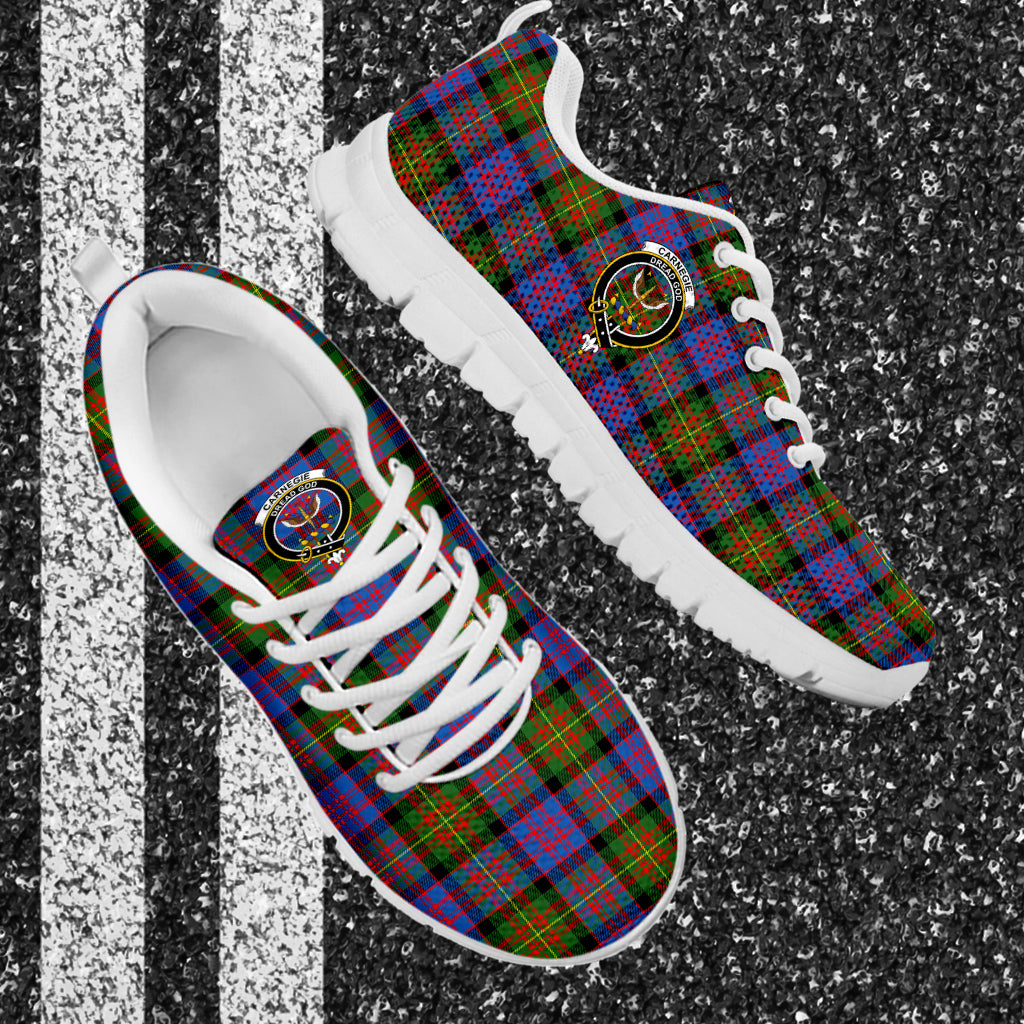 Carnegie Ancient Tartan Sneakers with Family Crest - Tartan Vibes Clothing