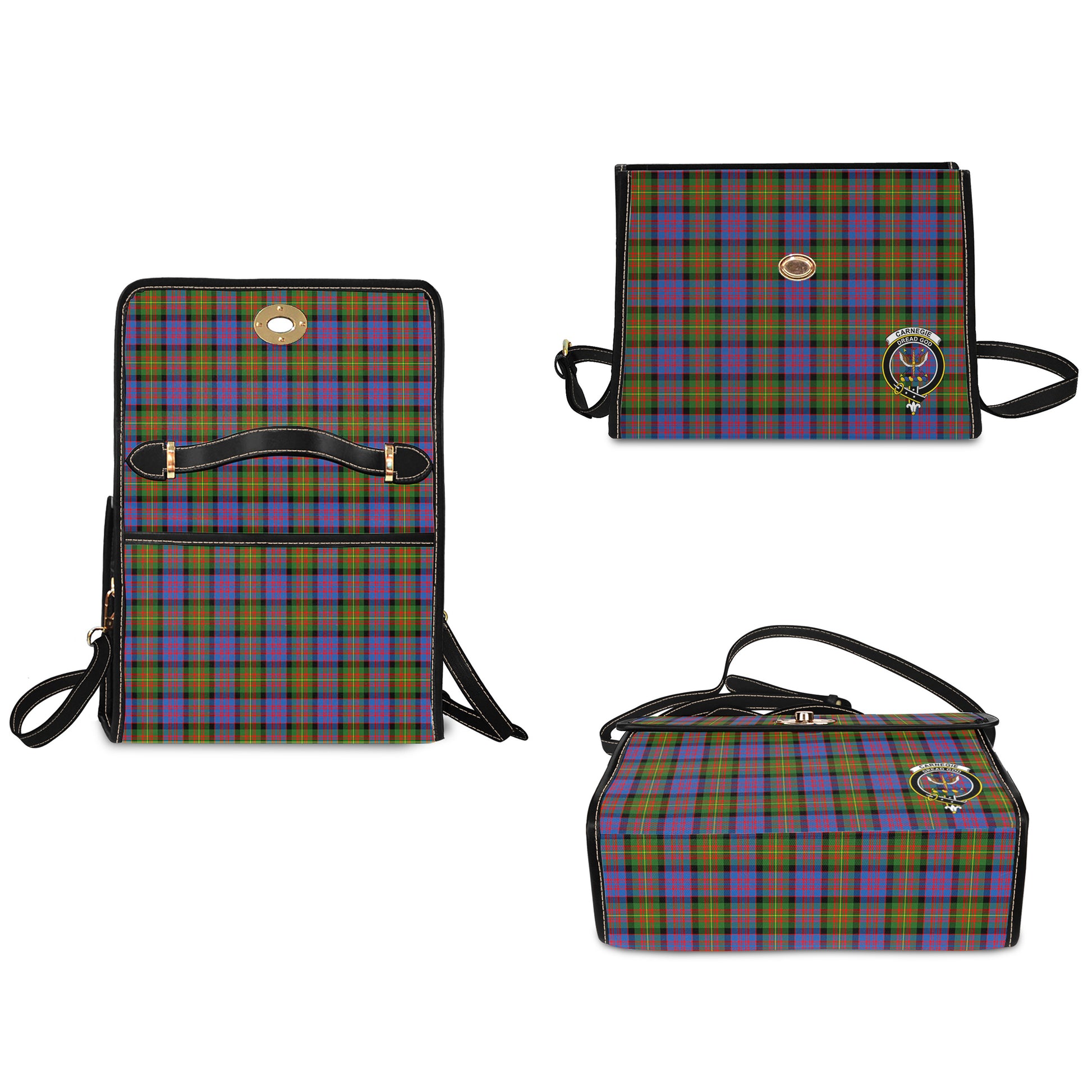 carnegie-ancient-tartan-leather-strap-waterproof-canvas-bag-with-family-crest