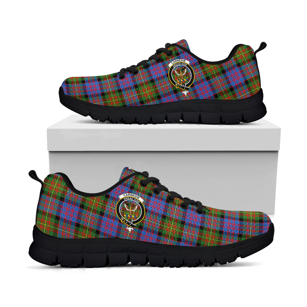 Carnegie Ancient Tartan Sneakers with Family Crest - Tartan Vibes Clothing