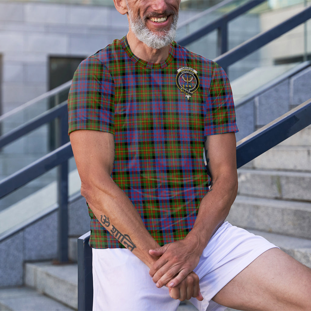 Carnegie Ancient Tartan T-Shirt with Family Crest - Tartan Vibes Clothing