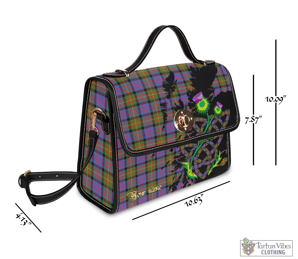 Tartan Vibes Clothing Carnegie Ancient Tartan Waterproof Canvas Bag with Scotland Map and Thistle Celtic Accents