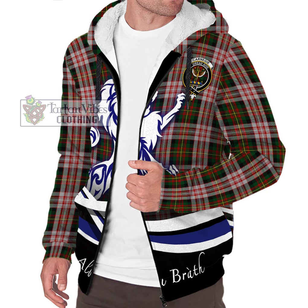 Carnegie Dress Tartan Sherpa Hoodie with Alba Gu Brath Regal Lion Emblem Unisex S - Tartanvibesclothing Shop