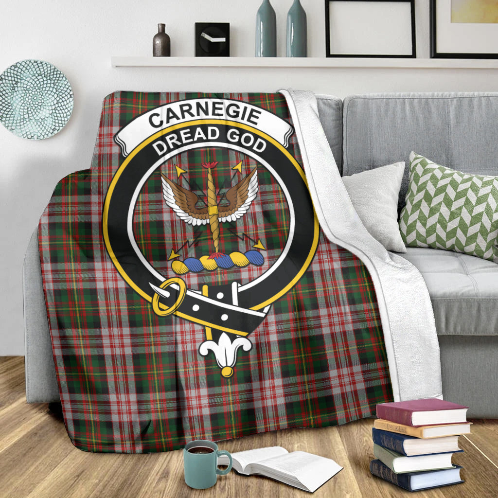 Carnegie Dress Tartan Blanket with Family Crest X-Large 59 x 79 inches 150 x 200 cm - Tartan Vibes Clothing