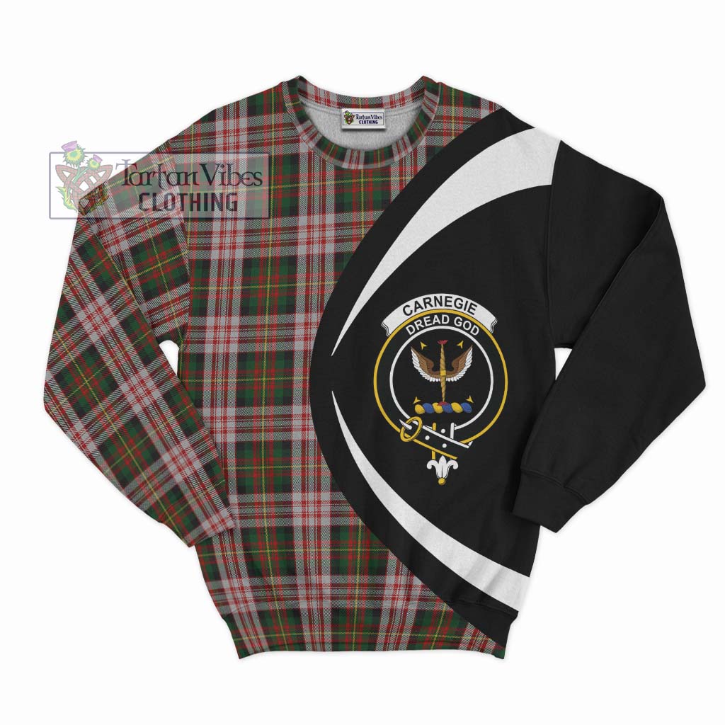 Carnegie Dress Tartan Sweatshirt with Family Crest Circle Style Unisex - Tartan Vibes Clothing