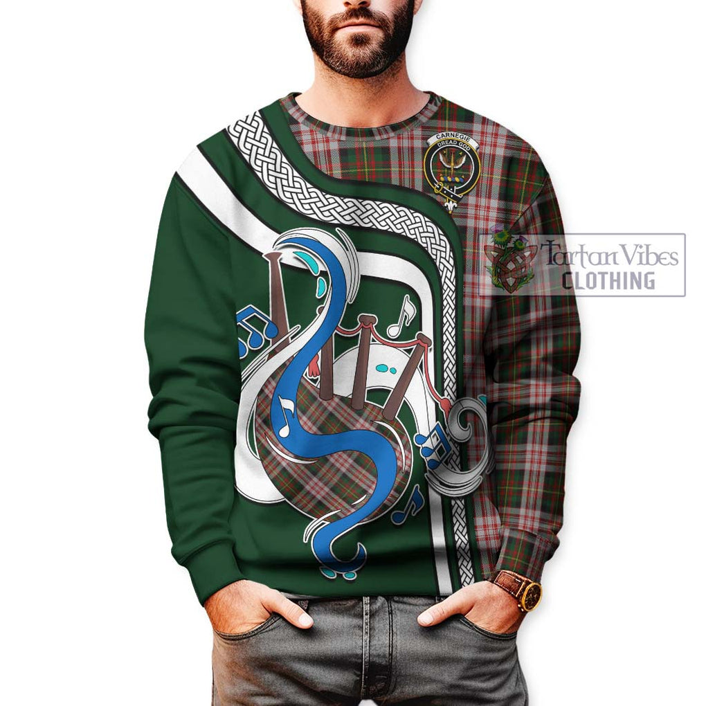 Carnegie Dress Tartan Sweatshirt with Epic Bagpipe Style Unisex - Tartanvibesclothing Shop