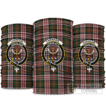 Carnegie Dress Tartan Neck Gaiters, Tartan Bandanas, Tartan Head Band with Family Crest