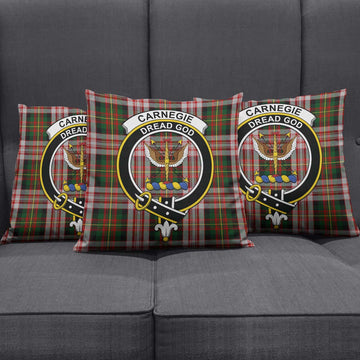 Carnegie Dress Tartan Pillow Cover with Family Crest