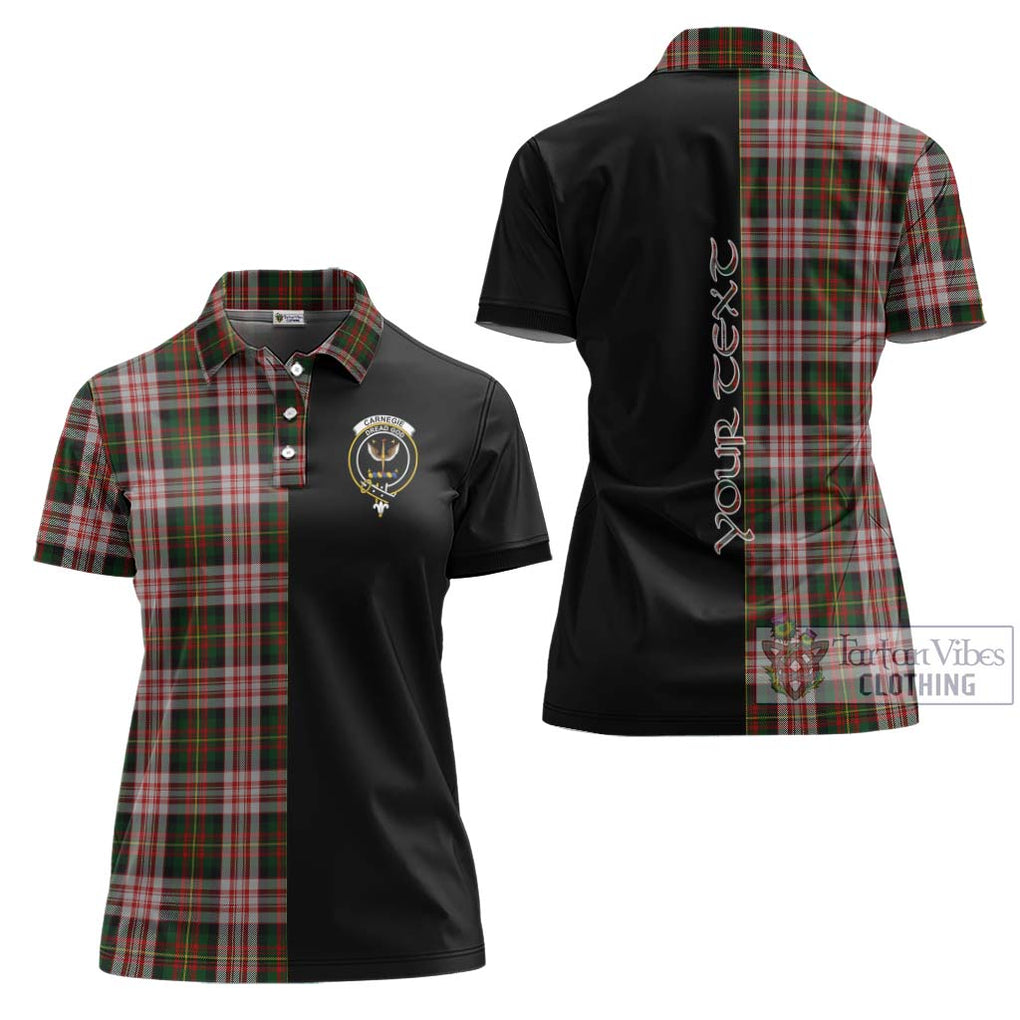 Carnegie Dress Tartan Women's Polo Shirt with Family Crest and Half Of Me Style Women - Tartanvibesclothing Shop