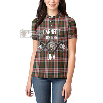 Carnegie Dress Tartan Women's Polo Shirt with Family Crest DNA In Me Style