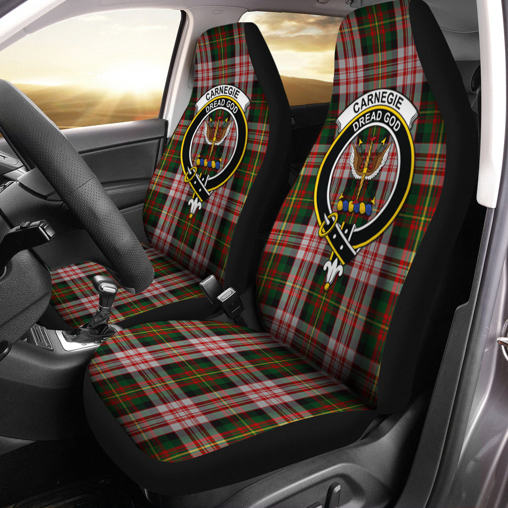 Carnegie Dress Tartan Car Seat Cover with Family Crest One Size - Tartanvibesclothing