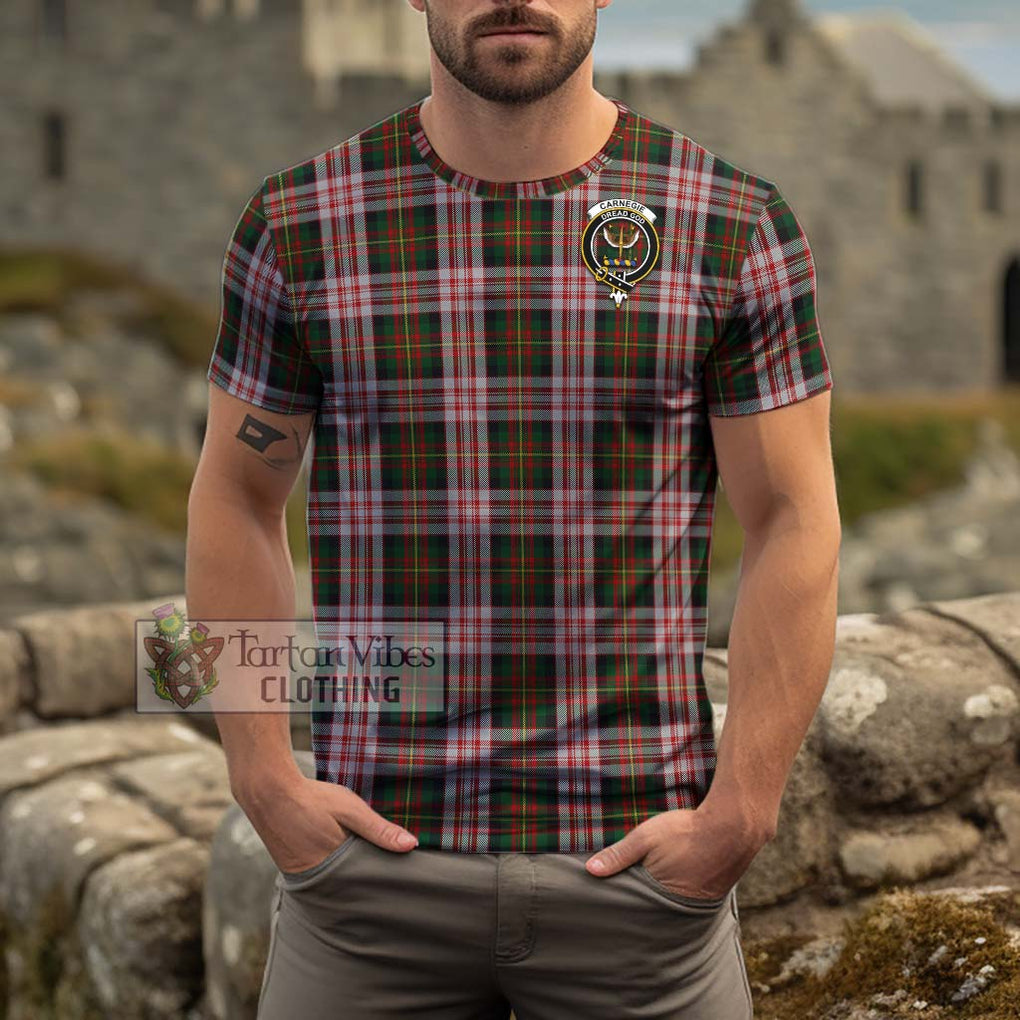 Carnegie Dress Tartan Cotton T-Shirt with Family Crest Men's Shirt - Tartanvibesclothing Shop