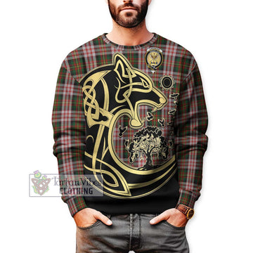 Carnegie Dress Tartan Sweatshirt with Family Crest Celtic Wolf Style