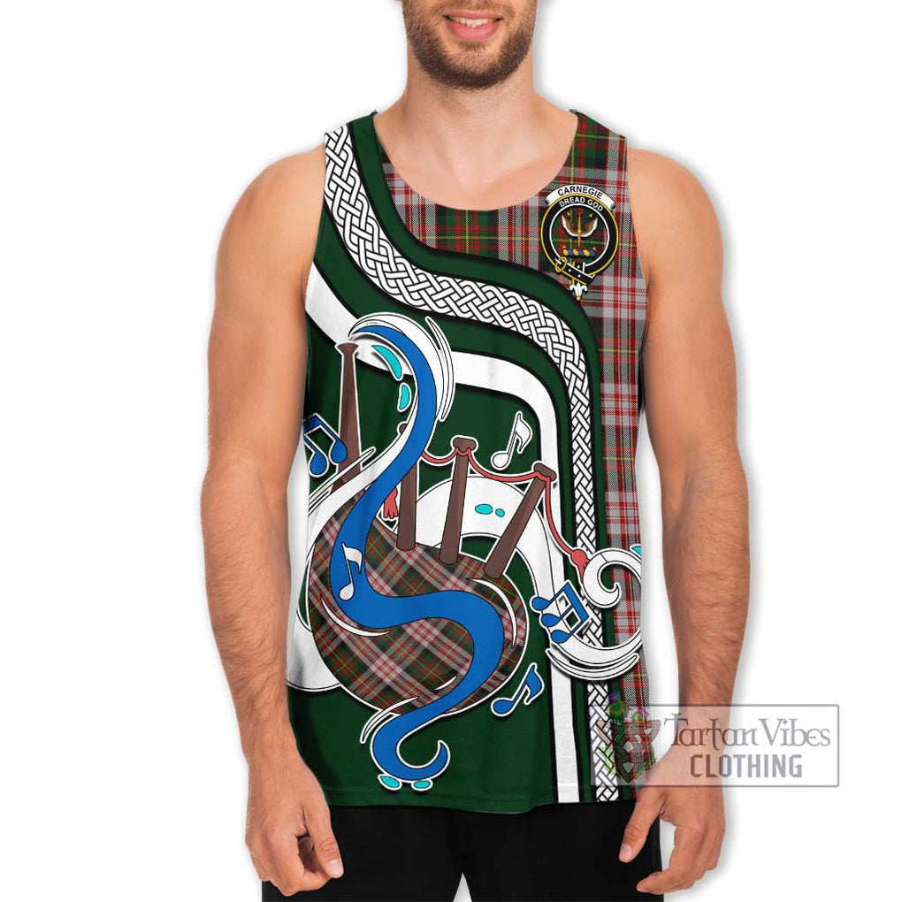 Carnegie Dress Tartan Men's Tank Top with Epic Bagpipe Style Men - Tartanvibesclothing Shop