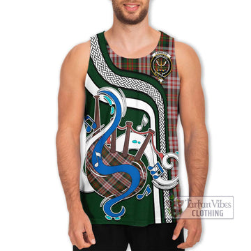 Carnegie Dress Tartan Men's Tank Top with Epic Bagpipe Style