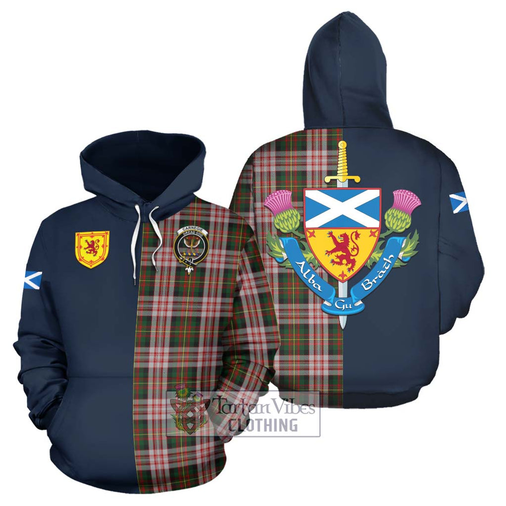 Tartan Vibes Clothing Carnegie Dress Tartan Hoodie with Scottish Lion Royal Arm Half Style