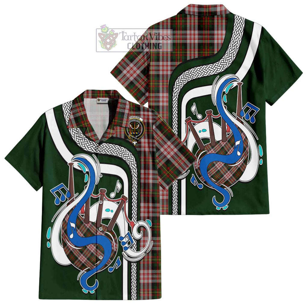 Carnegie Dress Tartan Short Sleeve Button Shirt with Epic Bagpipe Style Kid - Tartanvibesclothing Shop