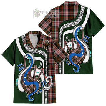 Carnegie Dress Tartan Short Sleeve Button Shirt with Epic Bagpipe Style