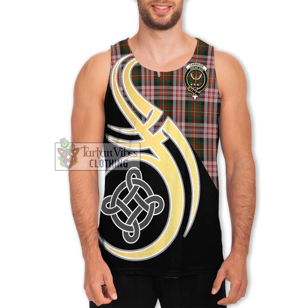 Carnegie Dress Tartan Men's Tank Top with Family Crest and Celtic Symbol Style Men - Tartan Vibes Clothing