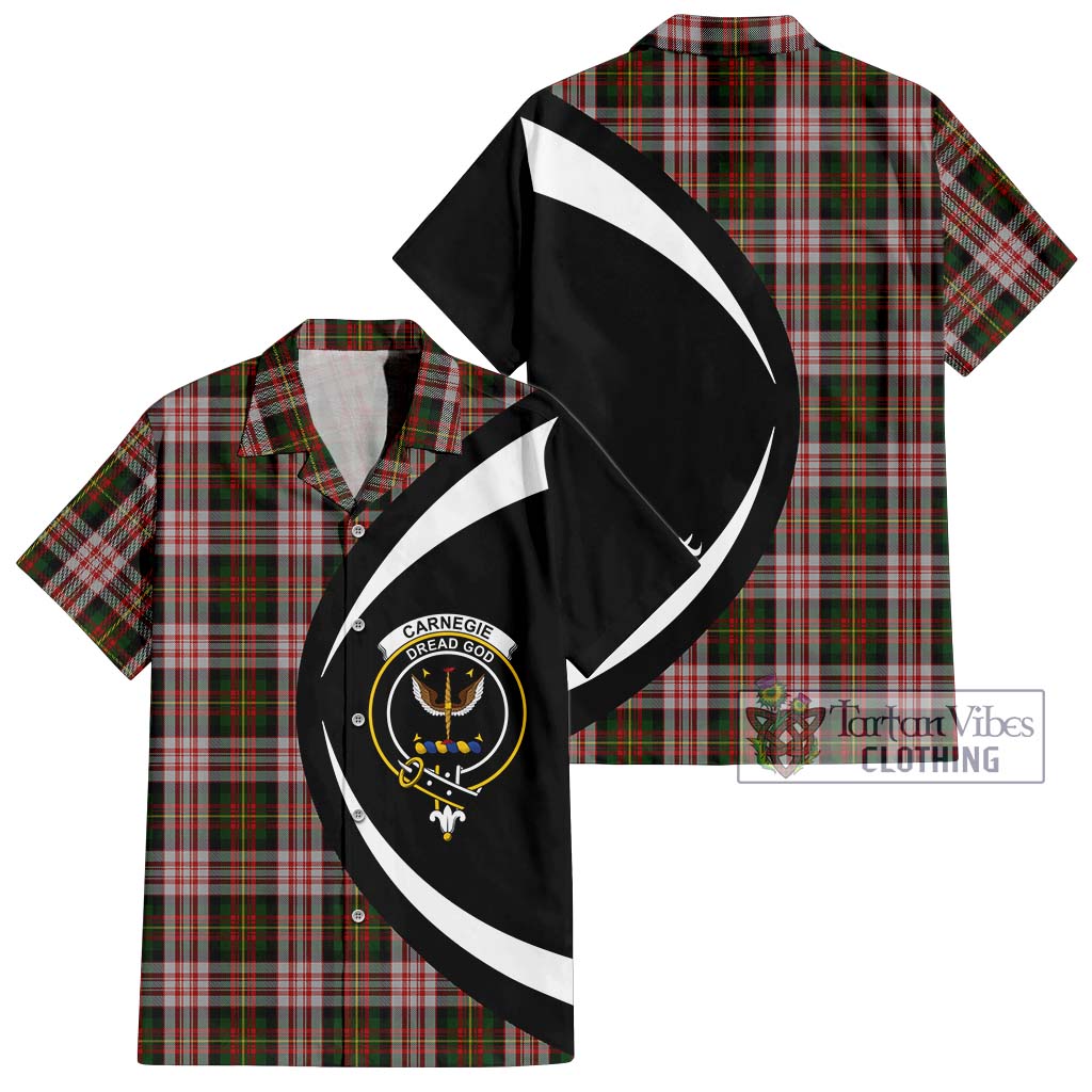 Carnegie Dress Tartan Short Sleeve Button Up with Family Crest Circle Style Kid - Tartan Vibes Clothing