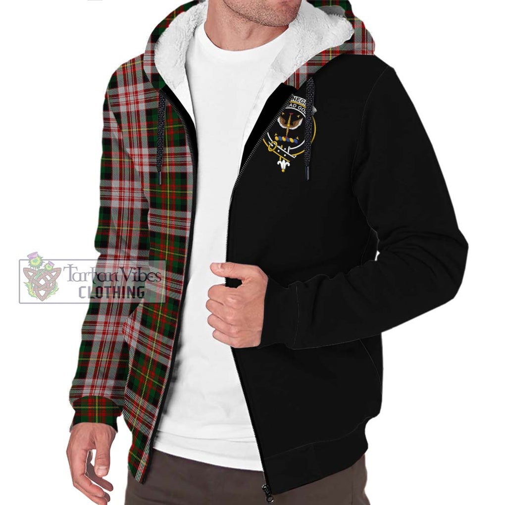 Carnegie Dress Tartan Sherpa Hoodie with Family Crest and Half Of Me Style Unisex S - Tartanvibesclothing Shop