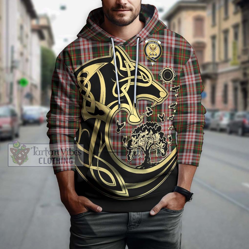 Carnegie Dress Tartan Hoodie with Family Crest Celtic Wolf Style Zip Hoodie - Tartan Vibes Clothing