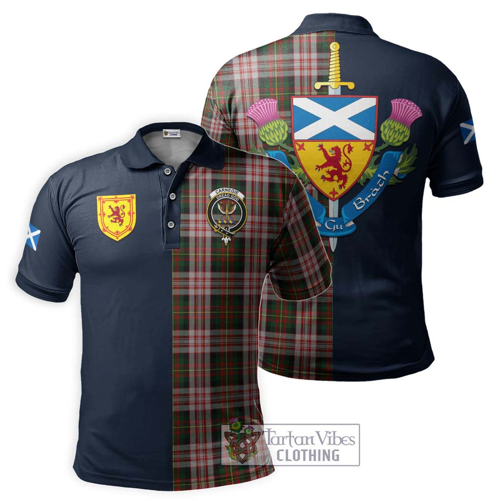 Tartan Vibes Clothing Carnegie Dress Tartan Polo Shirt with Scottish Lion Royal Arm Half Style