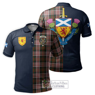 Carnegie Dress Tartan Polo Shirt Alba with Scottish Lion Royal Arm Half Style