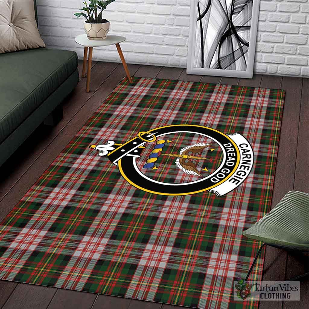 Tartan Vibes Clothing Carnegie Dress Tartan Area Rug with Family Crest