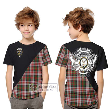 Carnegie Dress Tartan Kid T-Shirt with Family Crest and Military Logo Style