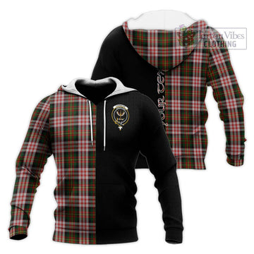 Carnegie Dress Tartan Knitted Hoodie with Family Crest and Half Of Me Style