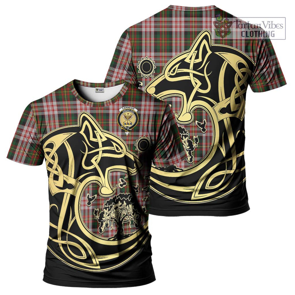 Carnegie Dress Tartan T-Shirt with Family Crest Celtic Wolf Style Kid's Shirt - Tartan Vibes Clothing