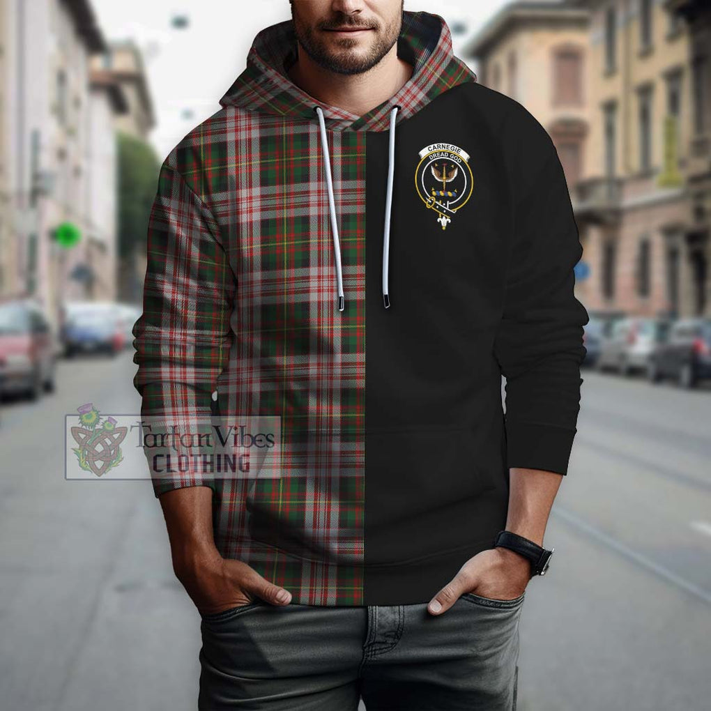 Carnegie Dress Tartan Hoodie with Family Crest and Half Of Me Style Zip Hoodie - Tartanvibesclothing Shop