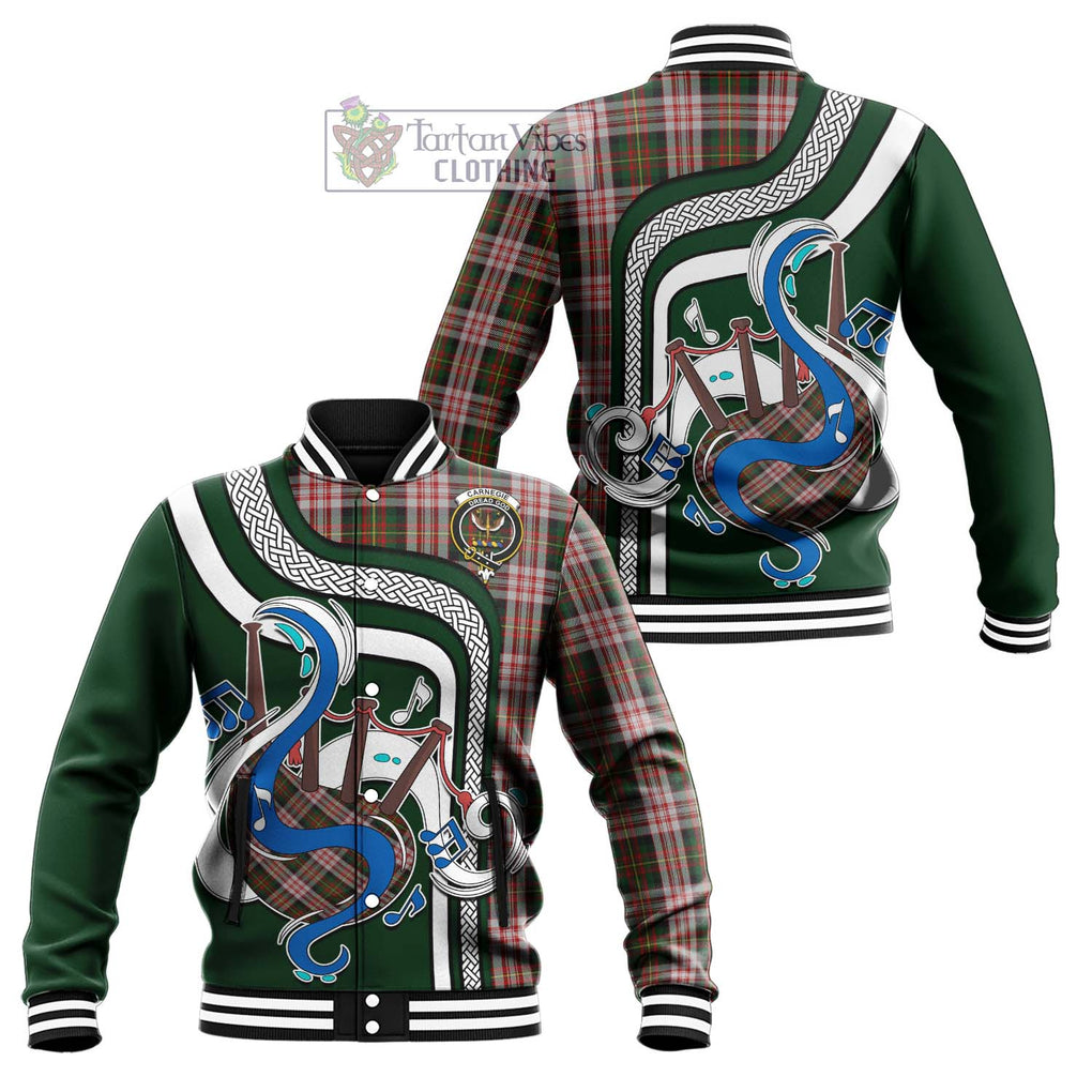 Tartan Vibes Clothing Carnegie Dress Tartan Baseball Jacket with Epic Bagpipe Style