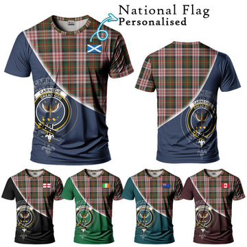 Carnegie Dress Tartan T-Shirt with Personalised National Flag and Family Crest Half Style