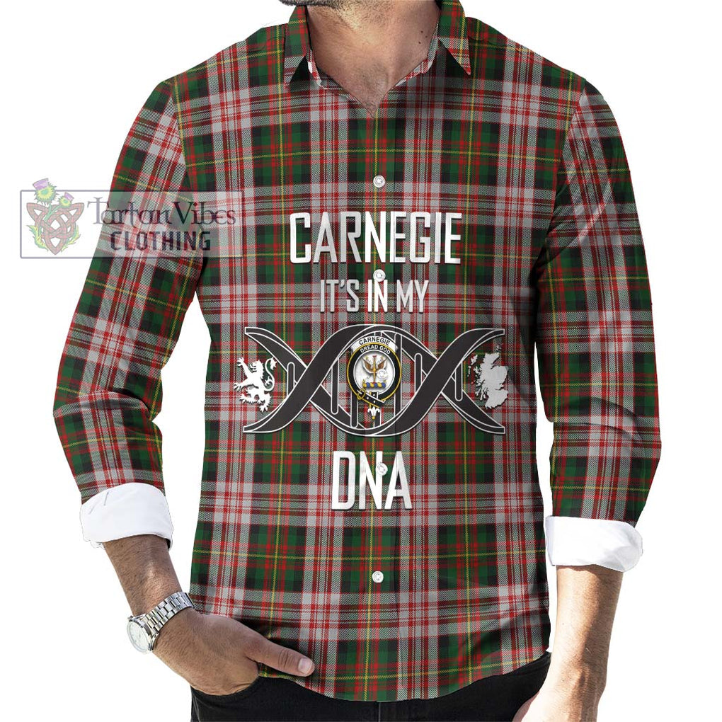 Carnegie Dress Tartan Long Sleeve Button Shirt with Family Crest DNA In Me Style Men's Shirt S - Tartanvibesclothing Shop