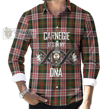 Carnegie Dress Tartan Long Sleeve Button Shirt with Family Crest DNA In Me Style