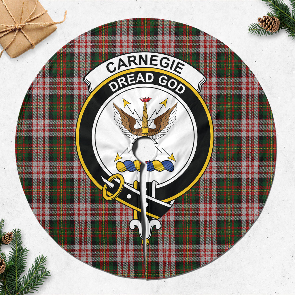 Carnegie Dress Tartan Christmas Tree Skirt with Family Crest - Tartanvibesclothing