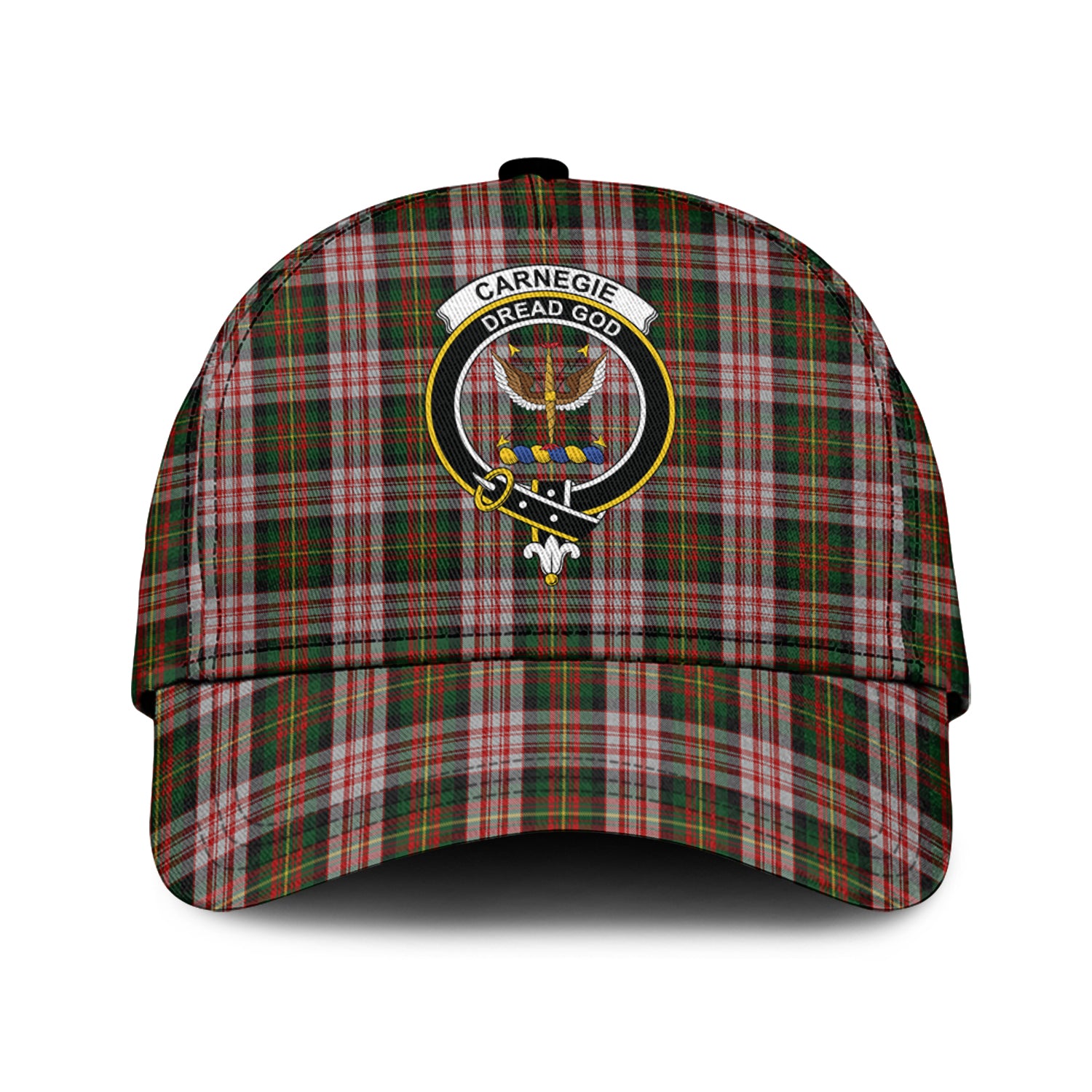 Carnegie Dress Tartan Classic Cap with Family Crest Classic Cap Universal Fit - Tartan Vibes Clothing