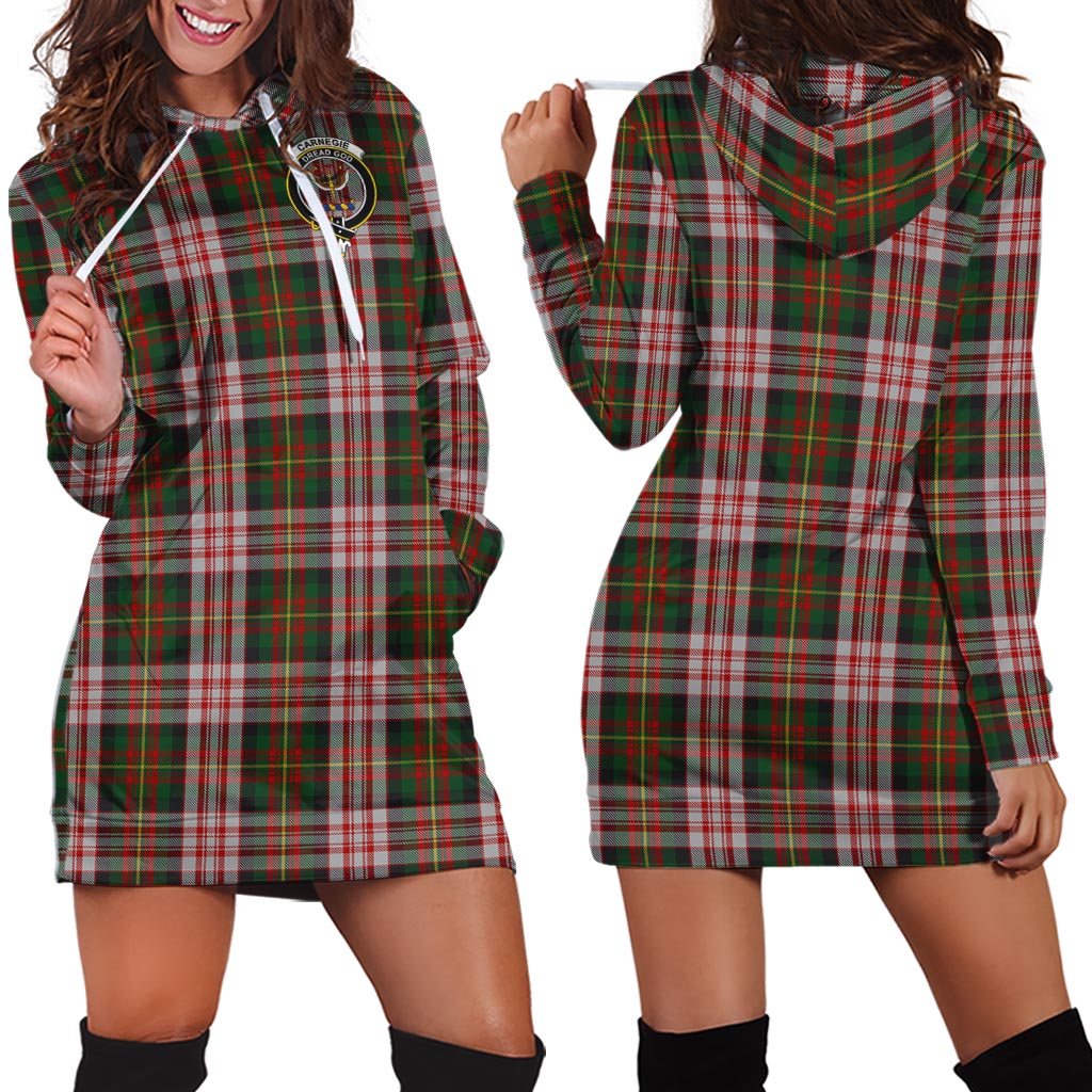 Carnegie Dress Tartan Hoodie Dress with Family Crest - Tartan Vibes Clothing