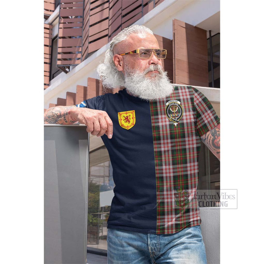 Tartan Vibes Clothing Carnegie Dress Tartan Cotton T-shirt with Scottish Lion Royal Arm Half Style