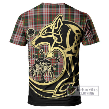 Carnegie Dress Tartan T-Shirt with Family Crest Celtic Wolf Style