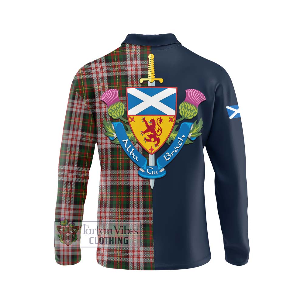 Tartan Vibes Clothing Carnegie Dress Tartan Long Sleeve Polo Shirt with Scottish Lion Royal Arm Half Style