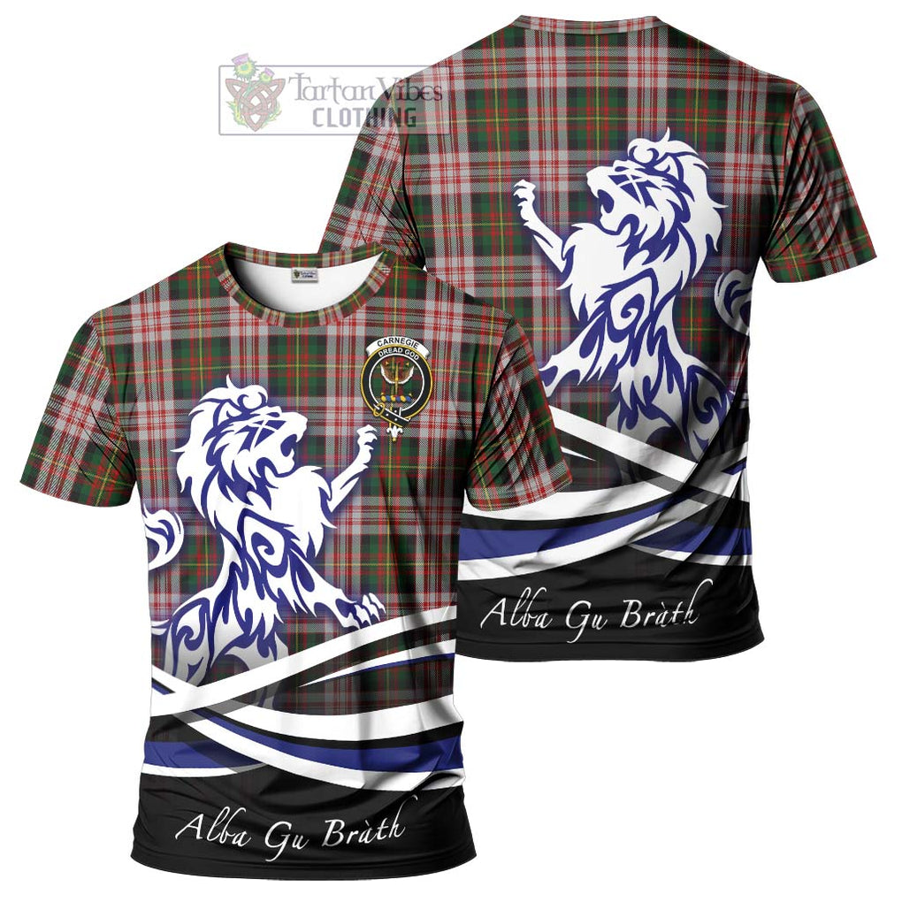 Tartan Vibes Clothing Carnegie Dress Tartan Cotton T-shirt with Alba Gu Brath Regal Lion Emblem