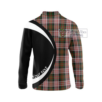 Carnegie Dress Tartan Long Sleeve Polo Shirt with Family Crest Circle Style